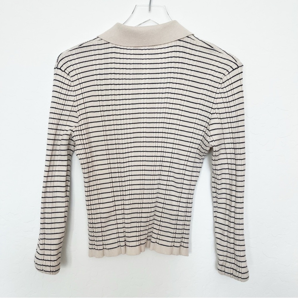 Gemma and Jane Striped Beige and Blue Women's Sweater Size Large - Picture 7 of 10